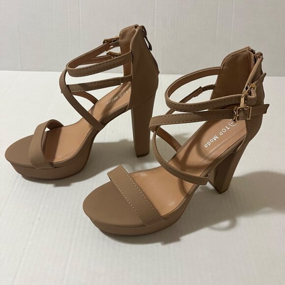 Y2K Strappy Platform Block Chunky Heel Sandal Women Sz 7 Soft Girl Glam Coquette - Picture 1 of 11